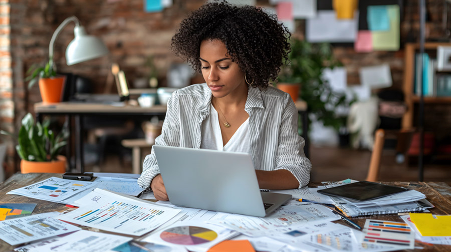 Woman Choosing a Fractional Marketing Agency